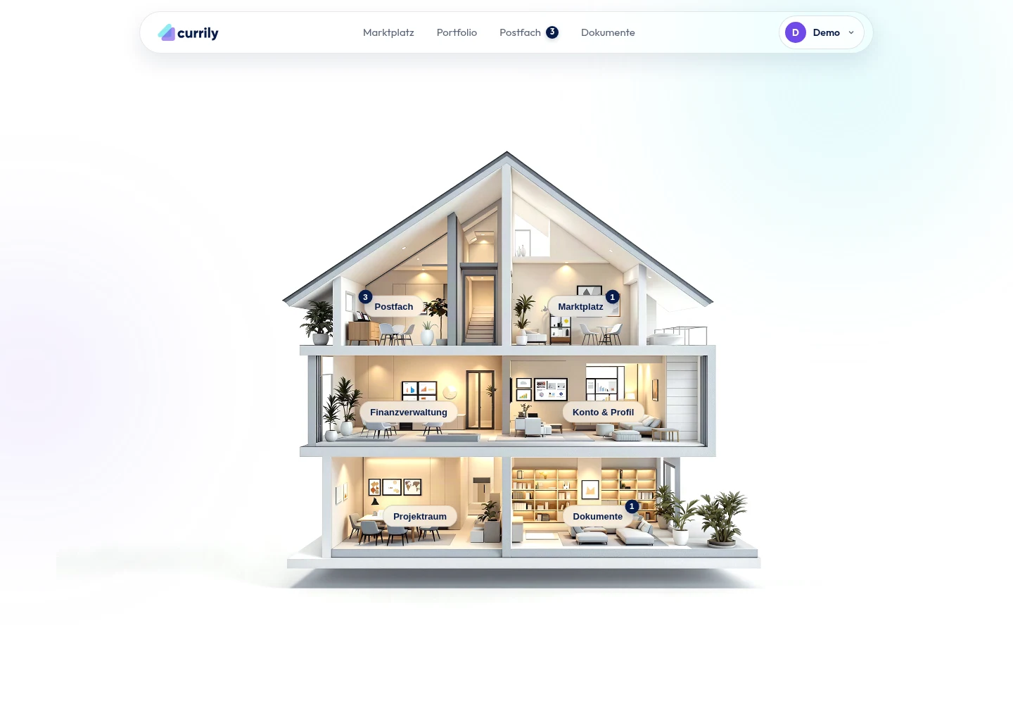 currily-Prototyp: ein begehbares Haus mit sechs Funktionsräumen
